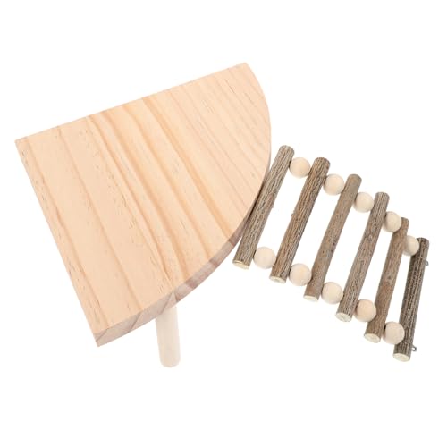 HEMOTON Holzleiter Plattform für Hamster Chinchillas und Ratten Multifunktionales mit Gemütlichem Ruheplatz für Kleine Haustiere für Käfiglandschaften und Spielaktivitäten von HEMOTON