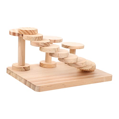 HEMOTON Holzplattform für Hamster und Kleintiere Langlebiges Kletterspielzeug mit Rutschfester Leiter Sicherer Holzplatz für Zwerghamster Meerschweinchen Rennmäuse und Chinchillas von HEMOTON