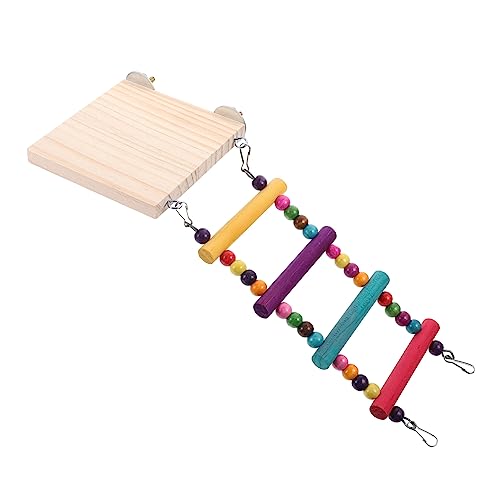 HEMOTON Holzschaukel Leiter für Vögel Natürliche Vogel Plattform für Papageien Sittiche und Haustiere für Training und Spielspaß von HEMOTON