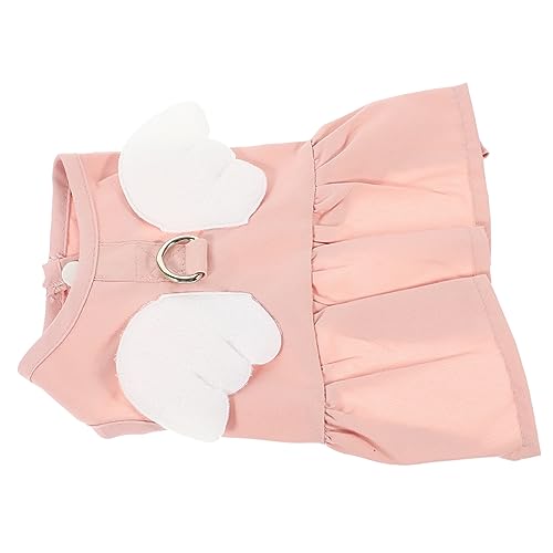 HEMOTON Hund Kostüm Körperpflege Haustier Welpenkleid Im Engel-Design Sommer Geburtstag Entzückendes Welpenkleid Züchten Danksagung Kleidung Kühlung Ups Baumwolle Polyester Rosa von HEMOTON