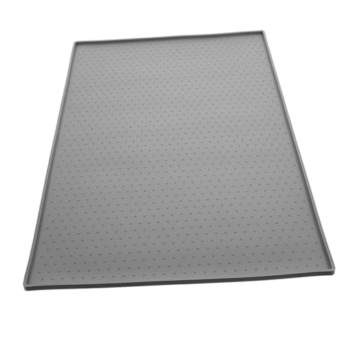 HEMOTON Hunde-tischset Essen Nass Waschbar Fütterung Unterlage Selbst Hundefutter Wasserdicht Hunde Wassermatte Verschütten Wiederverwendbar Pads Hundenapf Schüssel Grey Kieselgel von HEMOTON