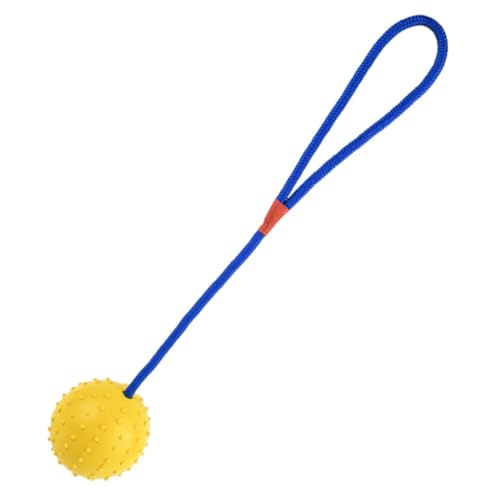 HEMOTON Hundeball mit Schnur Gummiball für Interaktives Kauspielzeug zur Zahnpflege Mittlere Strapazierfähig für Outdoor Spiele und Training und Tragbar von HEMOTON