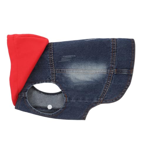 HEMOTON Hundebekleidung hundemantel Dog Raincoat Hundejeans Dog Jacket Dog Accessories hundekleider Weste Hundekleidung Hundemäntel großes Hundeshirt Denim Jeansjacke Haustierbedarf rot von HEMOTON