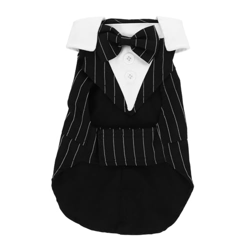 HEMOTON Hundekleid Welpenzubehör Brautjungfer Anzüge für Hunde Kostüme UPS hochzeitskleid Haustiertuxedo formeller Smoking für Welpen Anti-Verschleiß-Anzug für Haustiere Polyester Schwarz von HEMOTON