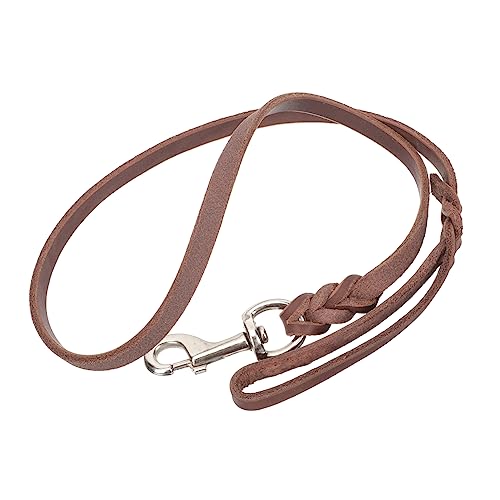 HEMOTON Hundeleine Leine Wandeln Führen Hundeseil Traktion Haustierzubehör Für Hunde Groß Hund Kabel Binden Trainingsleine Für Hunde Schwer Geschirr Welpe Leinentraining Brown Rindsleder von HEMOTON