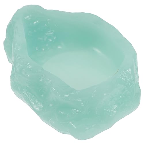 HEMOTON Im Dunkeln Leuchtender Wassernapf Dekorative Reptilienschale Fütterung Futterbehälter Für Schildkröten Reptilienwasser Schildkröte Wasserschale Schüssel Trog Light Green Harz von HEMOTON
