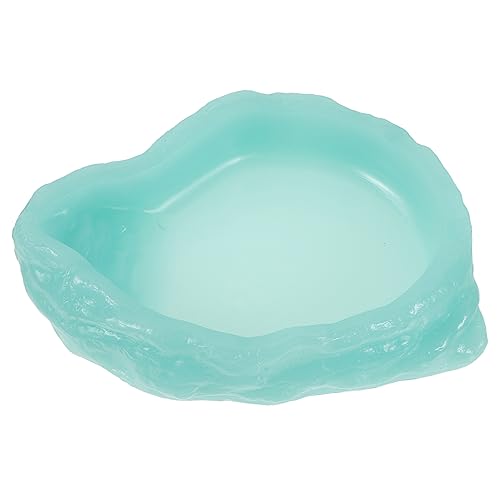 HEMOTON Im Dunkeln leuchtender Wassernapf Dekorativ Haustiere hält Schildkrötenwasser Terrarium wasserschale Terrarium Wassernapf Heimtierbedarf Wassernapf für Reptilien Harz Light Green von HEMOTON