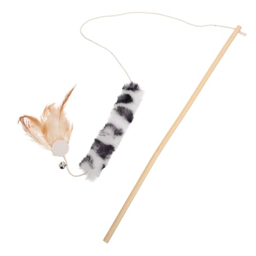 HEMOTON Interaktiver Katzenspielzeug Stick mit Federn Unterhaltsames Katzenspielzeug für Kitten und Katzen Fördert die Bindung und Leicht und Tragbar für Aufregende Spiele von HEMOTON