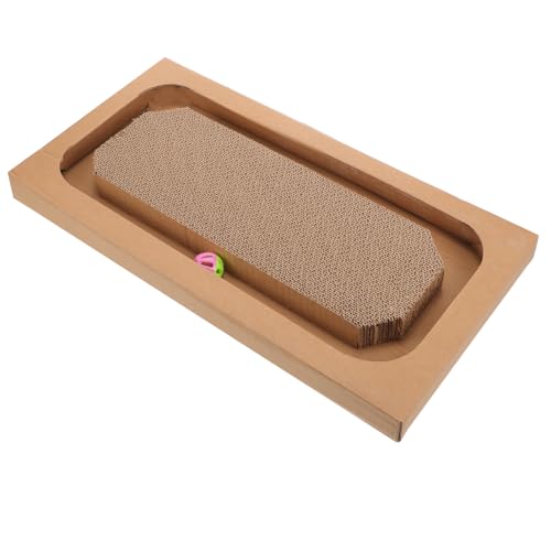 HEMOTON Interaktives Katzen Kratzbrett aus Robustem Wellpappe mit Glockenball Extra für Krallenpflege und Spielspaß Geeignet für Hauskatzen und Kätzchen Schützt Möbel vor Kratzschäden HEMOTON Interaktives Katzen Kratzbrett aus Robustem Wellpappe mit Glockenball Extra für Krallenpflege und Spielspaß Geeignet für Hauskatzen und Kätzchen Schützt Möbel vor Kratzschäden von HEMOTON
