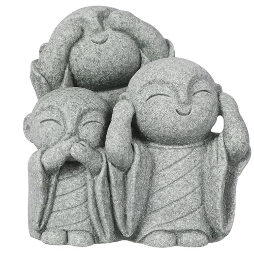 HEMOTON Jizo Statue für Aquarium Japanische Dekoration für Betta Fischbecken Stilvolles Bonsai Design Grün für und Büroumgebungen von HEMOTON