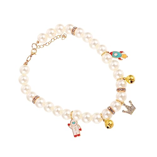HEMOTON Kätzchenhalsband Mit Perlen Für Katzen Und Welpen Verstellbar Dekoratives Haustierkragen Für Alltags Und Partyfotos von HEMOTON