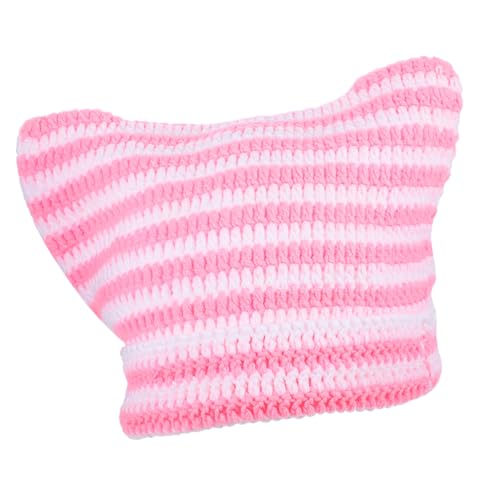 HEMOTON Kätzchenmützen Für Mädchen Warme Katzenmützen Nur Für Katzen Weihnachtsmützen Für Katzen Produkt Gestrickte Süße Katzenmütze Beanie Mützen Für Frauen Party Hello Tragbare von HEMOTON