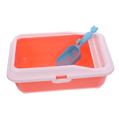 HEMOTON Kasten Katzentoilette Verklumpung Haustier Wurf Aufgewertet Scoop Katzenstreublättschale Selbstreinigung Rostfrei Drinnen Katzentlattenkätzchen Katzenstreu Töpfchen Sport Rosa von HEMOTON