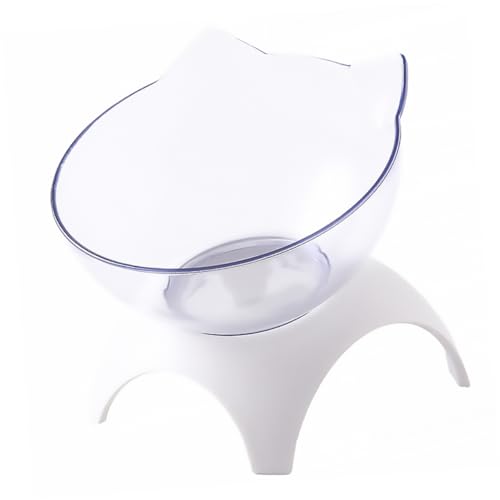 HEMOTON Katze Kopf Schräger Futternapf mit Nacken Schutz Rutschfester Pet Feeder Leicht zu Reinigende Schüssel für Katzen Einzelnapf Halter von HEMOTON