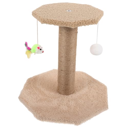 HEMOTON Katzen Kratzsäule aus Natürlichem Sisal mit Hängendem Ball Stabiler Katzenkratzbaum für Kätzchen Spielerisches Kratzspielzeug für Zuhause Leicht zu Reinigen für Katzen von HEMOTON