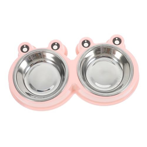 HEMOTON Katzen- und Hundenapf katzenfutter Katzennahrung Kleine Katzenschüssel Haustier Trinknapf Rutschfester Hundenapf Hund wassernapf katzennäpfe aus Edelstahl süße Hundenäpfe Abs Rosa von HEMOTON