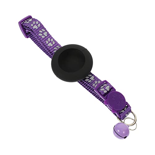 HEMOTON Katzenhalsband für Katzenkragen mit Glocken Und Tag -Katzenkragen einstellbar Schwarz Kätzchen-Erkennungshalsband Kätzchenkragen Verstellbarer Kragen Nylon Violett von HEMOTON