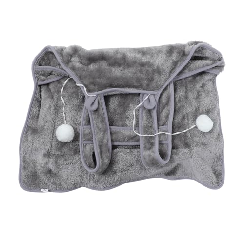 HEMOTON Katzenhalter Schürze aus Korallenfleece Haustierträger mit Außentasche Waschbare und Atmungsaktive Schürze für Katzenliebhaber Kuschelsack von HEMOTON