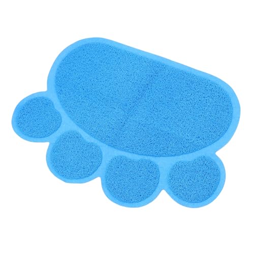 HEMOTON Katzenstreu Matte Form Unterlage Fütterung Innenmatte Gericht Katzenstreumatten für Wohnungskatzen Wasserspielmatte für Katzen Müllmatten Wurfteppich Katzenstreu Pad PVC Himmelblau von HEMOTON