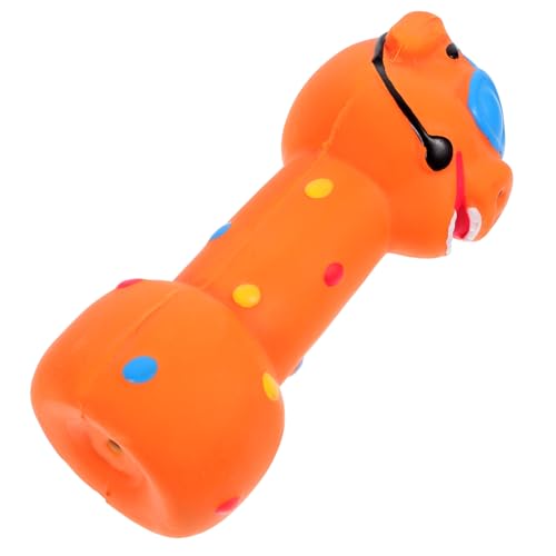 HEMOTON Kauspielzeug aus Latex Lustiges und Sicheres für Kleine und Mittelgroße Fördert Zahnpflege und Schützt Möbel für Zahnende Welpen und Spielerisches Lernen Orangefarbenes Tierdesign von HEMOTON