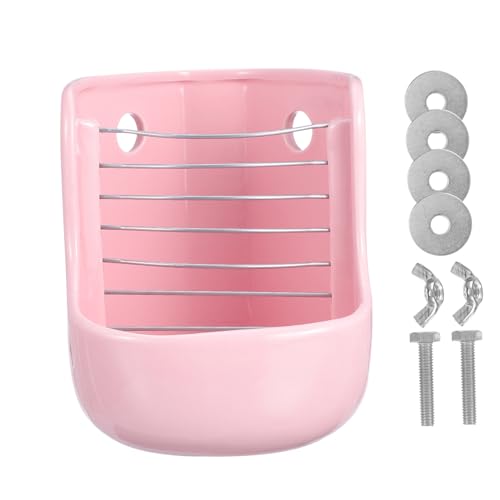 HEMOTON Keramik Futtertrog mit Verstellbarem Halter Robustes Langlebiges Heuraufen für Meerschweinchen Kaninchen und Chinchillas Kippbar Einfach zu Montieren Geeignet für Drahtkäfige Rosa HEMOTON Keramik Futtertrog mit Verstellbarem Halter Robustes Langlebiges Heuraufen für Meerschweinchen Kaninchen und Chinchillas Kippbar Einfach zu Montieren Geeignet für Drahtkäfige Rosa von HEMOTON