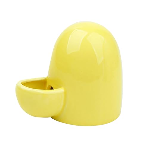 HEMOTON Keramischer Wasserspender für Kleine Haustiere Automatische Fütterung Selbstentleerend für Hamster Kaninchen und Gelb Praktischer und Tränke von HEMOTON