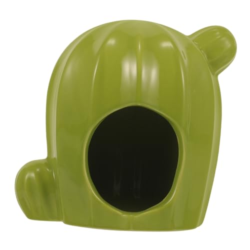 HEMOTON Keramisches Hamster Nest Kühlendes Haustierhaus im Kaktusdesign für Kleine Hamster Rückzugsort und Schlafplatz für Sommer aus Stabilem und Leicht zu Reinigendem Material von HEMOTON
