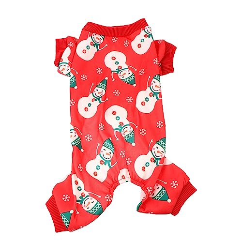 HEMOTON Kleidung Für Haustiere Schnee Weihnachtskleidung Für Hunde Outfit Wintermäntel Für Hunde Weihnachtlicher Hundemantel Hundemäntel Kleiner Rassen Ups Rot Polyester von HEMOTON