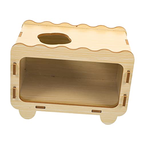 HEMOTON Hamsterhaus Spielzeug Komfortable Hamster Grabbox Schlafkäfig für Kleine Haustiere Holzmaterial Versteckhaus mit Tunnel für Hamster Indoor Outdoor Geeignet von HEMOTON