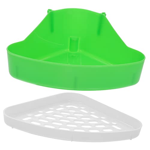 HEMOTON Kleintier Toilette für Hamster Meerschweinchen und Kaninchen Ecktoilette mit Abnehmbaren Gittern Langlebig und Tragbar Haustier Wc für Effektives Training und Einfache von HEMOTON