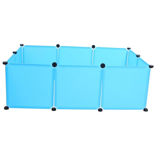 HEMOTON Kleintierlaufstall für Hamster Kaninchen und Küken Teiliges Abnehmbares Zaunsystem Blau und Schwarz Tragbar Einfach zu Montieren für Innenräume und Outdoor Nutzung von HEMOTON