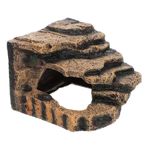 HEMOTON Kletterplattformbrücke Für Haustierprodukte Terrarien Felsen Sonnenplattform Für Schildkröte Rampe Zum Sonnenbaden Für Schildkröten Klettern Aufstieg Schildkröte Dock Coffee Harz von HEMOTON