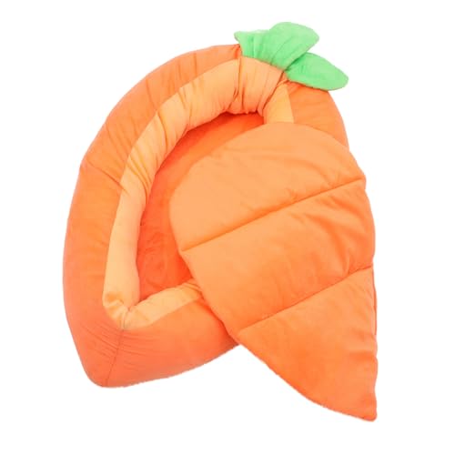 HEMOTON Kreatives Karotten Haustierbett für Kleine Gemütliches Katzen und Kaninchennest Tragbar und Warm Schlafbett für Innenräume Verspieltes Design von HEMOTON