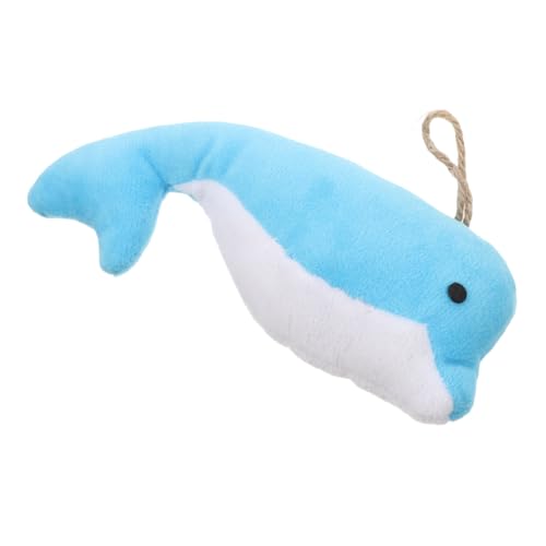 HEMOTON Kuscheliges Delfin Kauspielzeug für Katzen und Kleine Hunde Interaktives Plüschspielzeug mit Katzenminze für Aufregende Spielstunden und Sicheres für Haustiere von HEMOTON