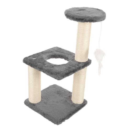HEMOTON Lagiger Katzenturm Kratzbaum aus Sisal mit Mäusespielzeug Stabiler Katzenkletterbaum für Kätzchen Komfortabler Kratzpfosten Schutz von Möbeln Grauer Katzen Spielplatz HEMOTON Lagiger Katzenturm Kratzbaum aus Sisal mit Mäusespielzeug Stabiler Katzenkletterbaum für Kätzchen Komfortabler Kratzpfosten Schutz von Möbeln Grauer Katzen Spielplatz von HEMOTON