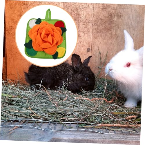 HEMOTON Langsame Futtermatte für Kaninchen und Kleintiere Interaktives Suchspielzeug für Meerschweinchen Hamster und Vögel Fördert Natürliche Futtersuchfähigkeiten Langlebig und Leicht von HEMOTON