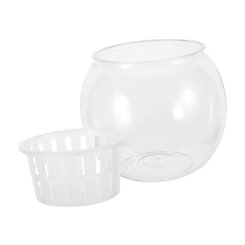 HEMOTON Mikrolandschafts-Aquarium Klare Terrarienschale Fischpflanzschale Mini-Terrarium Terrarienschale Aus Kunststoff Runde Betta-schüssel Schreibtisch-Aquarium Transparent Das Haustier von HEMOTON