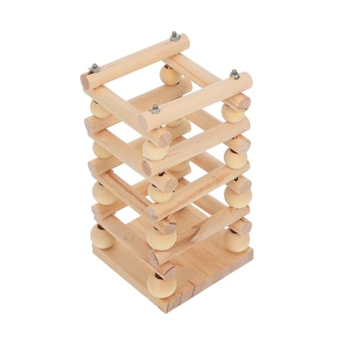 HEMOTON Multifunktions Heu Feeder aus Holz für Nager Langlebige Futterraufe Holzfarbe für Fütterung und Artgerechte Haltung von Kleinen Haustieren von HEMOTON