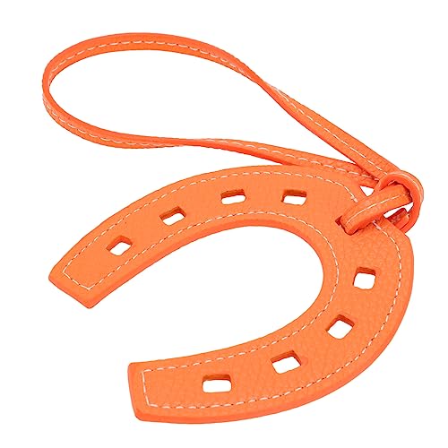 HEMOTON PU Schlüsselanhänger Pferdehufe Anhänger U Förmig Kreativer Taschenanhänger Orange Leicht Tragbar Modisches Accessoire für Schlüssel und Taschen von HEMOTON