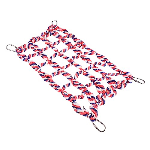 HEMOTON Papageienschaukel Kletternetz für Vögel Bunte Hängematte für Hamster Kauspielzeug für Haustierkäfig Hängendes Spielzeug mit Schaukelnetz Design von HEMOTON