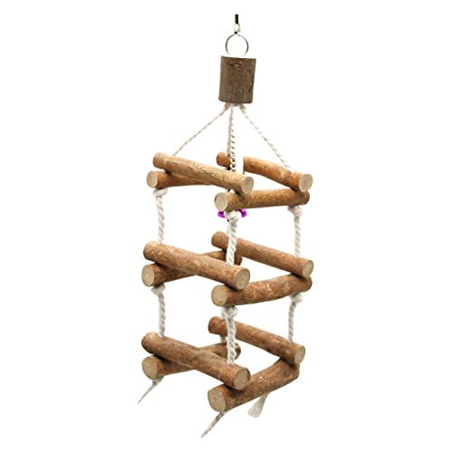 HEMOTON Hängende Papageien-spielbrücke Lustiges Kletterspielzeug Für Vögel Bissfestes Spielzeug Aus Rattan Und Geeignet Für Wellensittiche Nymphensittiche Und Kleine Papageien Zufälliger s von HEMOTON