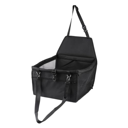 HEMOTON Pet Sicherheitsautositz aus Atmungsaktivem Mesh Wasserdichter Hundekorb für Auto Schwarz mit Verstärkten Stützstäben Sicherer Transport für Hunde und Katzen Unterwegs von HEMOTON