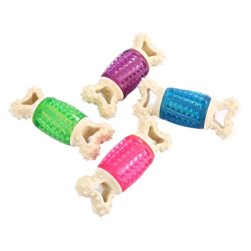 HEMOTON Pet Squeaky Toy für Hunde Grünes Kauspielzeug Knochenform mit Quietscher für Kauen Fördert Zahnpflege und Langeweile von HEMOTON