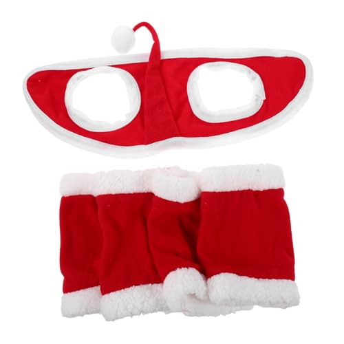HEMOTON Pferdekostüm Weihnachtsdeko mit Weichem Pferdehut und Beinwickeln Komfortable Strapazierfähige Pferdebeinschützer für Festliche Paraden und Reitsport von HEMOTON