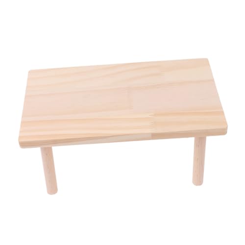 HEMOTON Plattform Für Hamster Hamsterplattform Mit Rampe Kaninchenkäfig-plattformregal Hamster Holzplattform Esstisch Aus Massivholz Hamstertreppe Hamster Holzzaun Hölzern Beige von HEMOTON