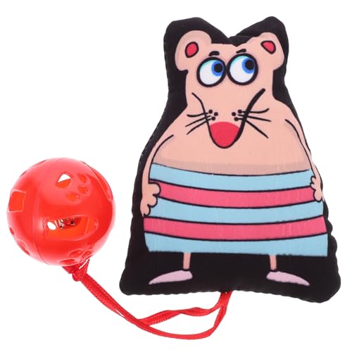 HEMOTON Plüsch Katzen mit Glocke Interaktives Katzenspielzeug für Drinnen Mäuse Design Bewegung und Training für Katzen Beschäftigung von HEMOTON