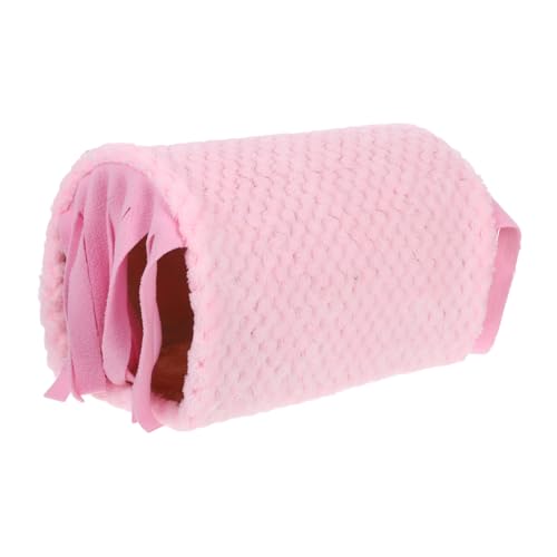 HEMOTON Plüsch Kleintier Tunnel Nest für Meerschweinchen und Hamster Kuscheliges Winterversteck mit Quaste Kleines Schlafhaus für Kaninchen Chinchilla und Igel Gemütlicher Rückzugsort von HEMOTON