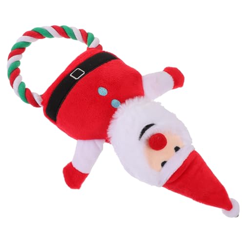HEMOTON Plüschspielzeug Weihnachtsmann Design Quietschendes Kauspielzeug Für Welpen Langlebig Zahnpflege Reduzierung Von Langeweile von HEMOTON