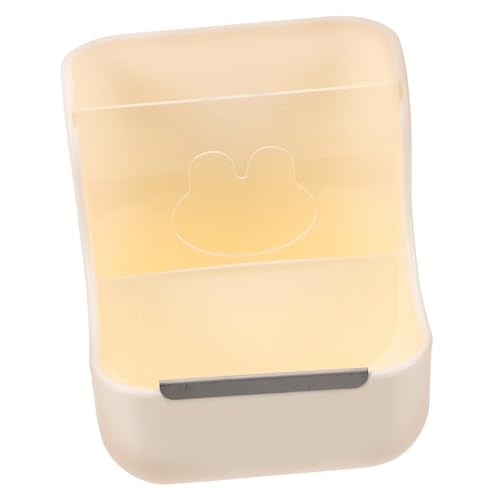 HEMOTON Rabbit Feeder Futterstation für Kaninchen Meerschweinchen Stabiler Platzsparender Futternapf für Käfige Beige für Kleine Haustiere von HEMOTON