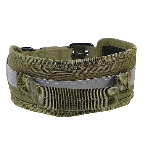 HEMOTON Reflektierender Hundehalsband Hart einstellbar Ausbildung Hundehalsbänder Kontrolle welpen zubehör Haustierzubehör aus Nylon Dekorationskragen Pet Hals Accessoire Oxford-Stoff Grün von HEMOTON